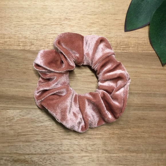 4/$20 - New Velvet Hair Scrunchy - Rose